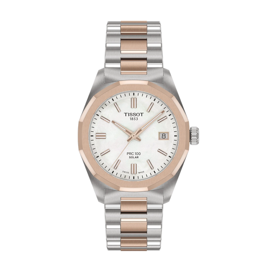Orologio Tissot PRC 100 Solar 34 mm Bicolore Quadrante Madreperla