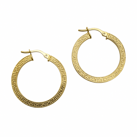 18KT Yellow Gold Square Hoop Earrings