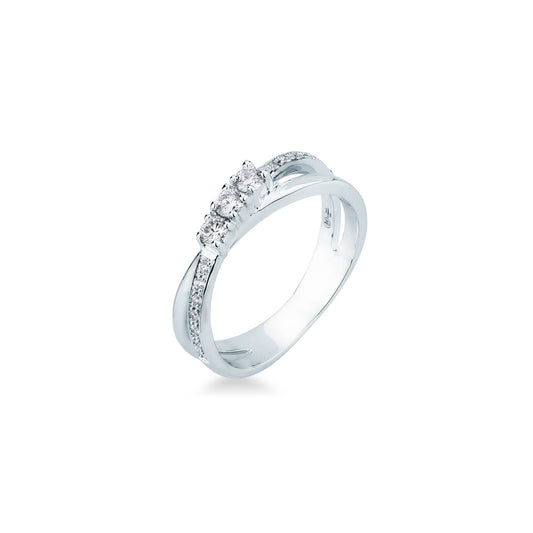 Anillo Trilogy Band de Mirco Visconti en oro blanco y diamantes