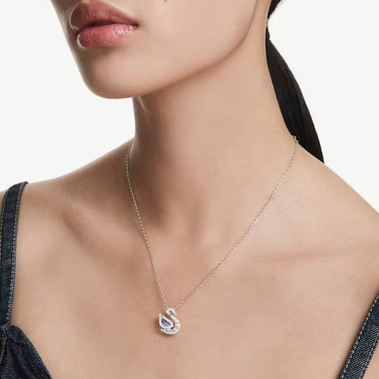 Collana Swarovski Pendente Swan Cigno Blu