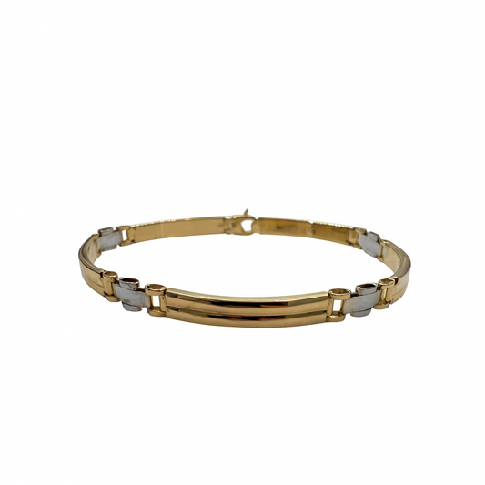 Bracciale da Uomo in Oro 18 KT Bianco e Giallo