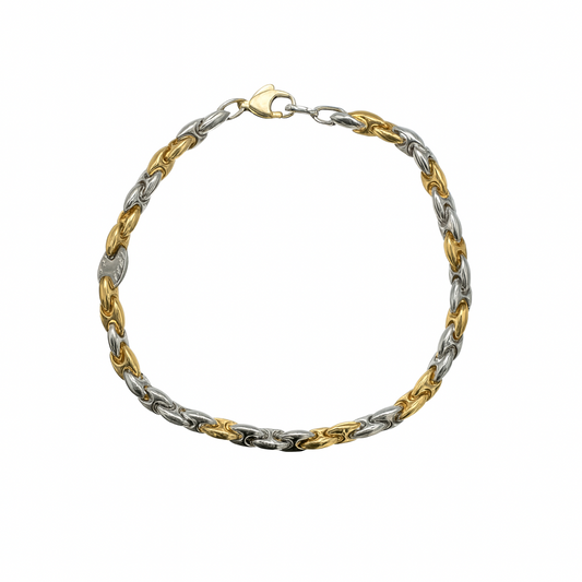 Bracciale da Uomo in Oro Bianco e Giallo 18 KT