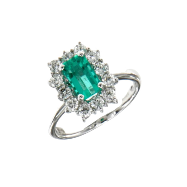 Anello Mirco Visconti con Smeraldo Taglio Ottagonale con Diamanti IE76/20SE