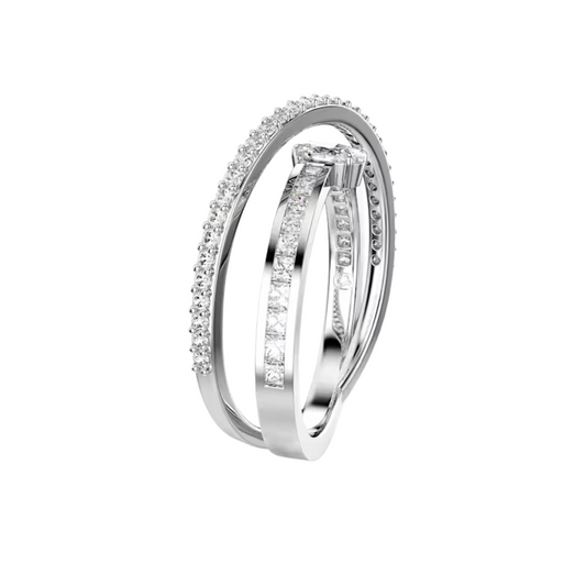 Anello Swarovski Linea Hyperbola a 2 fasce con Pietre Luminose