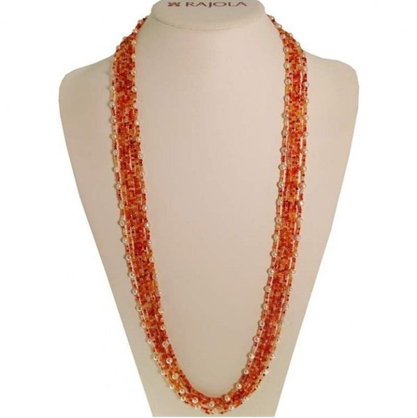 Rajola Valzer Necklace with Carnelian, Pearls and Mother of Pearl