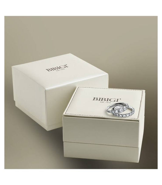 Collar Bibigì de oro blanco con aguamarina de talla gota y diamante