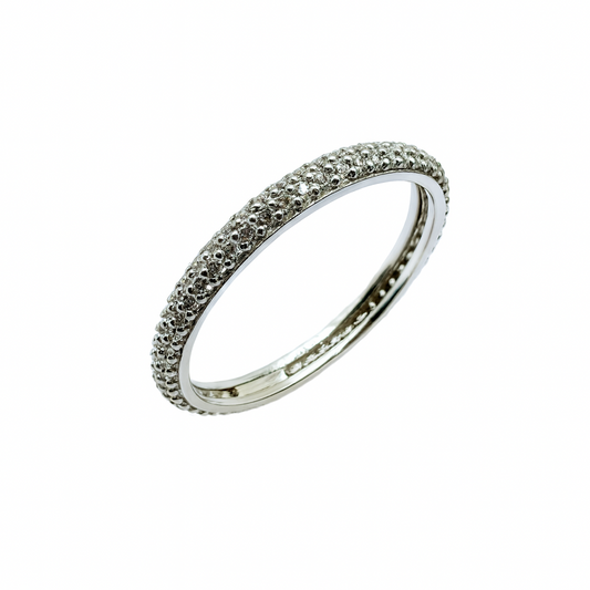 18KT White Gold Eternity Ring with Zircon Pavé