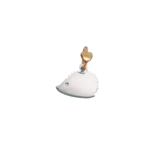 Dodo Mariani Hedgehog Charm in Silver and 9K Rose Gold