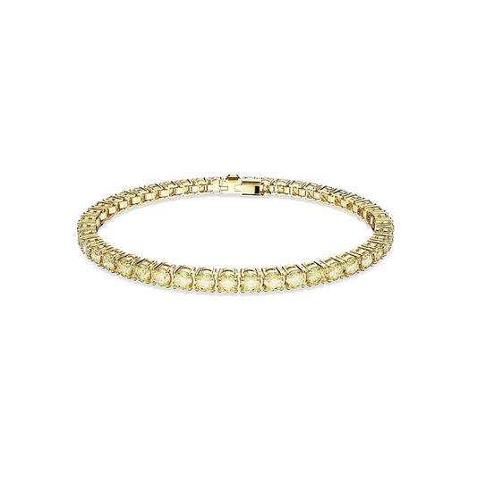 Bracciale Swarovski Tennis Matrix Placcato Oro Giallo Pietre Gialle