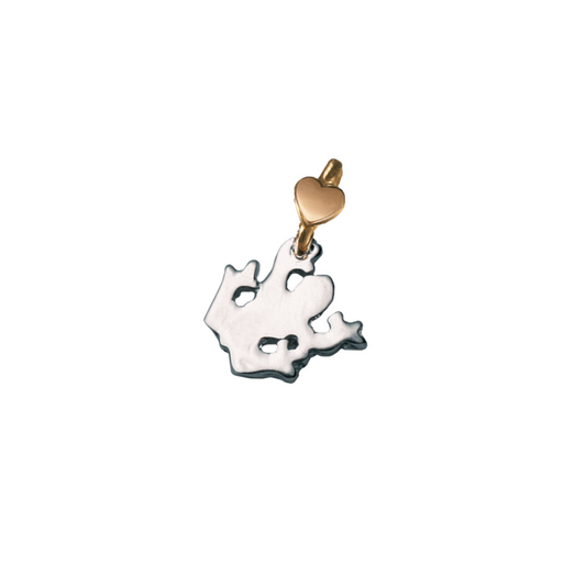 Dodo Mariani Frog Charm in Silver and 9K Rose Gold