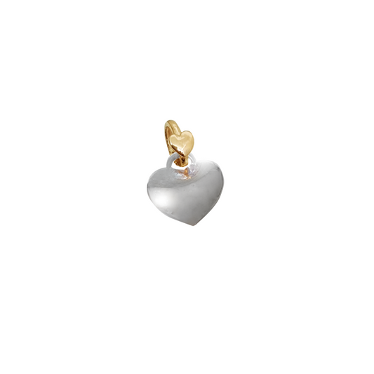 Dodo Mariani Heart Charm in Silver and 9K Yellow Gold