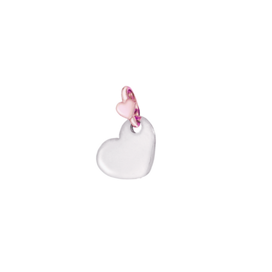 Dodo Mariani Heart Charm in Silver and 9K Rose Gold