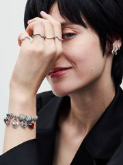 Bracciale Pandora Maglia Geometrica Con Chiusura Moschettone A Cuore