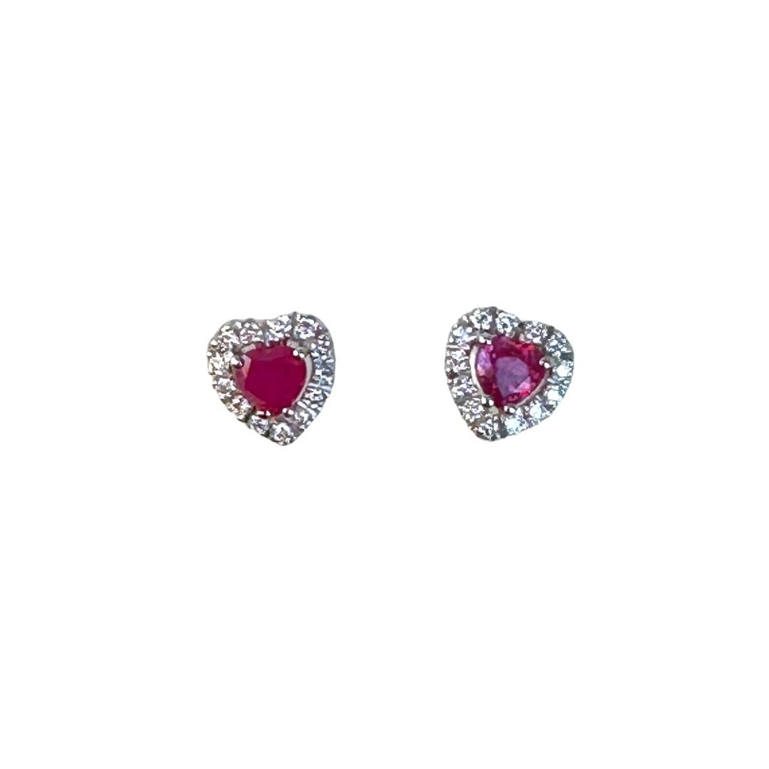Orecchini Bibigì Con Rubino Taglio Cuore OK0017BR44