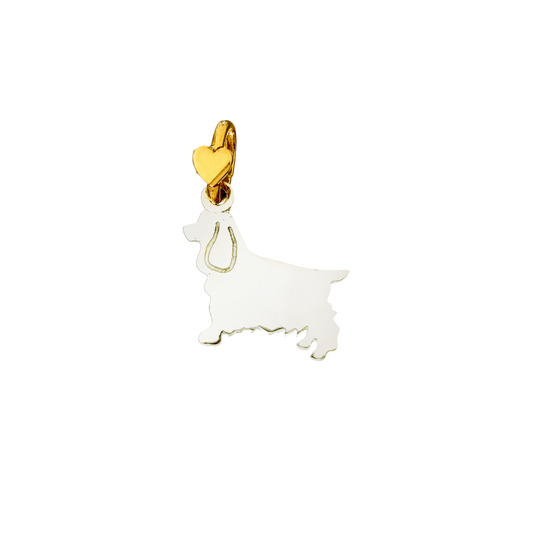 Dodo Mariani Cocker Charm in Silver and 9K Yellow Gold