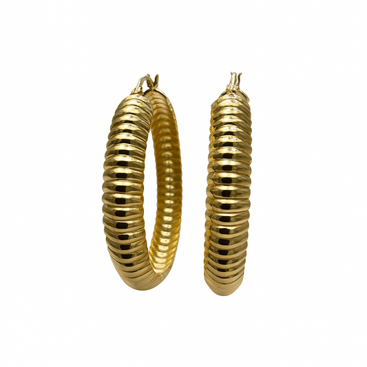 Orecchini Etrusca Cerchi Placcati in Oro Giallo 18 KT