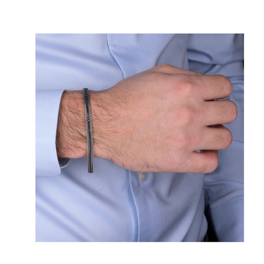 Bracciale Albert M. Con Catena Spiga E Spinello Nero