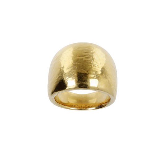 Anello Etrusca A Fascia Graduato Superficie Martellata