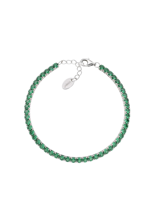 Bracciale Amen Tennis 3 mm Con Zirconi Verdi