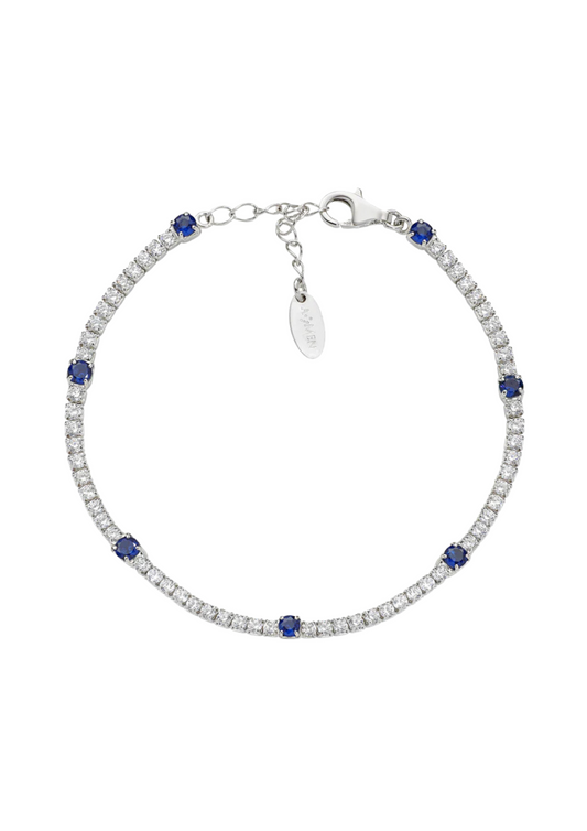 Bracciale Amen Tennis Con Zirconi Bianchi E Blu