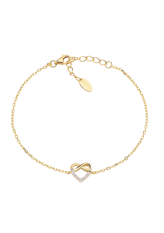 Pulsera Amén de Oro con Corazón y Circonitas