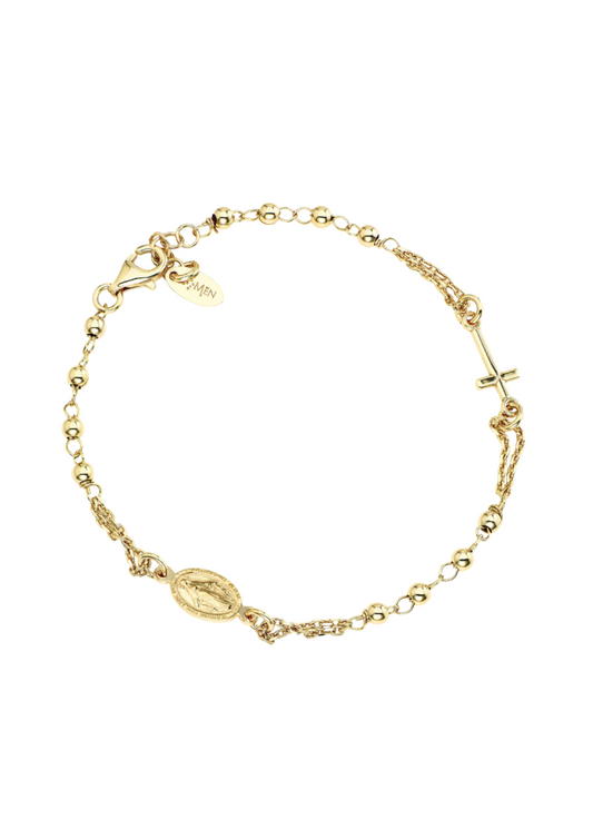 Pulsera Rosario Dorado Amén