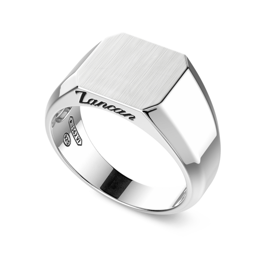 Anello Zancan Uomo in Argento Quadrato Incidibile