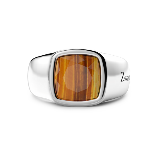 Anello Zancan Uomo in Argento con Occhio di Tigre