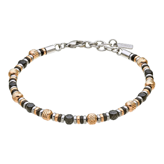 Bracciale Zancan In Acciaio 316L Con Sfere Diamantate E Onice