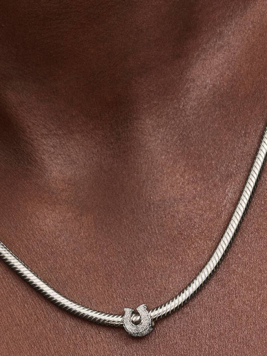 Mini Charm Pandora Ferro Di Cavallo Effetto Diamantato