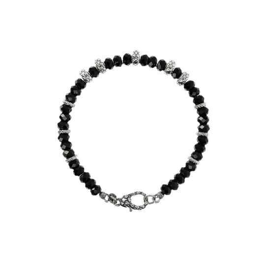 Bracciale Albert M. Con Spinello Nero E Rondelle Texture Sirena
