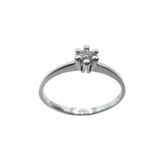 Anillo solitario Bibigì de 6 puntas en oro blanco y diamantes