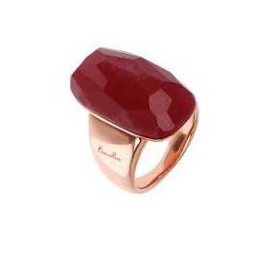 Anello Bronzallure Chevalier Con Agata Rossa Rettangolare