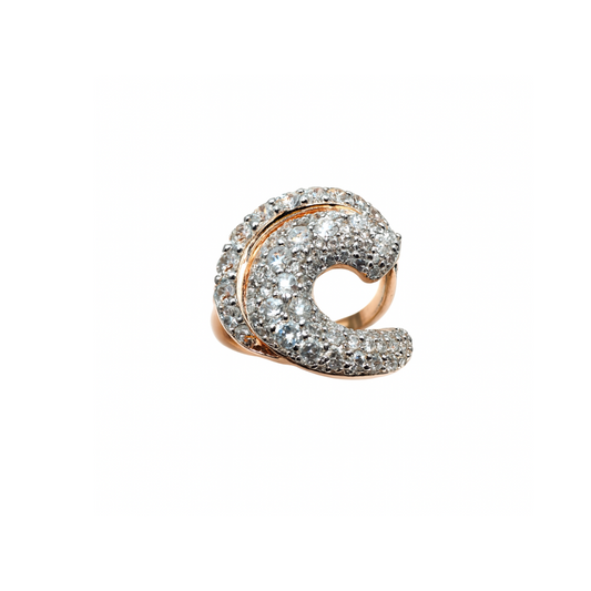 Anello Bronzallure A Spirale Rosè Con Pavé Di Cubic Zirconia