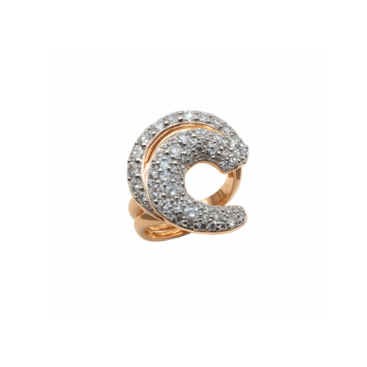 Anello Bronzallure A Spirale Rosè Con Pavé Di Cubic Zirconia