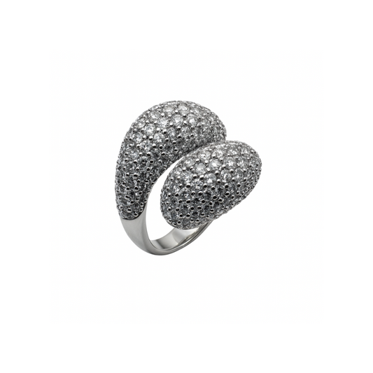 Anillo Bronzallure Contrarié con pavé de circonitas