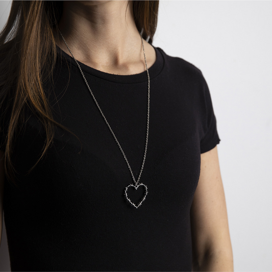 Collana Nove25 Cuore Filo Spinato