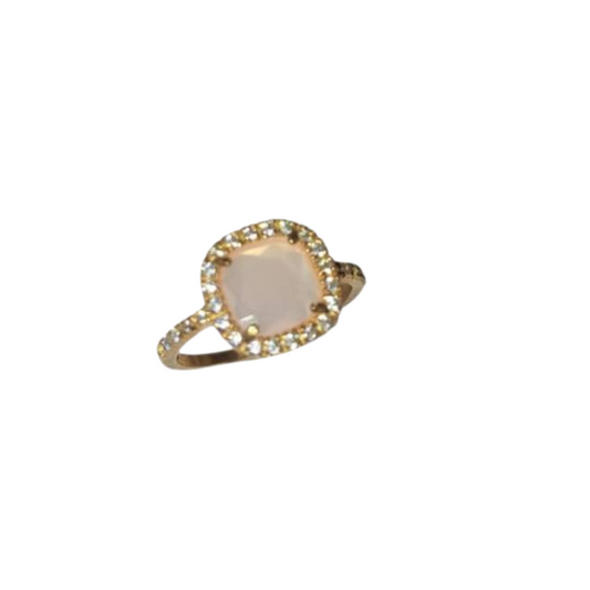 Anello Marcello Pane con Quarzo Rosa