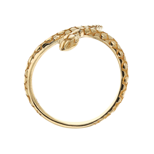 Anillo de serpiente Milor Gold Contrarié en oro 375 con superficie mecanizada