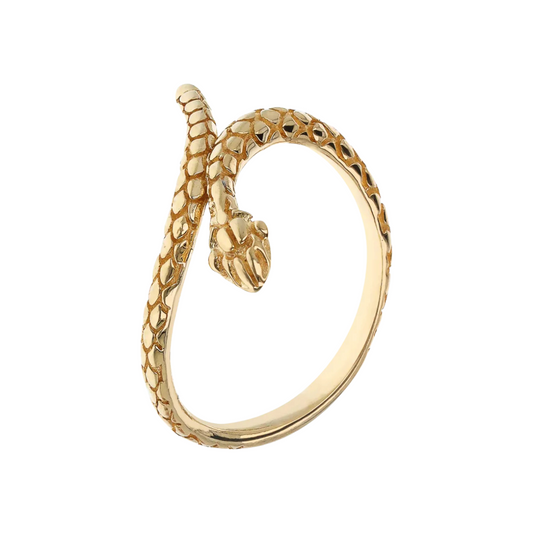 Anillo de serpiente Milor Gold Contrarié en oro 375 con superficie mecanizada