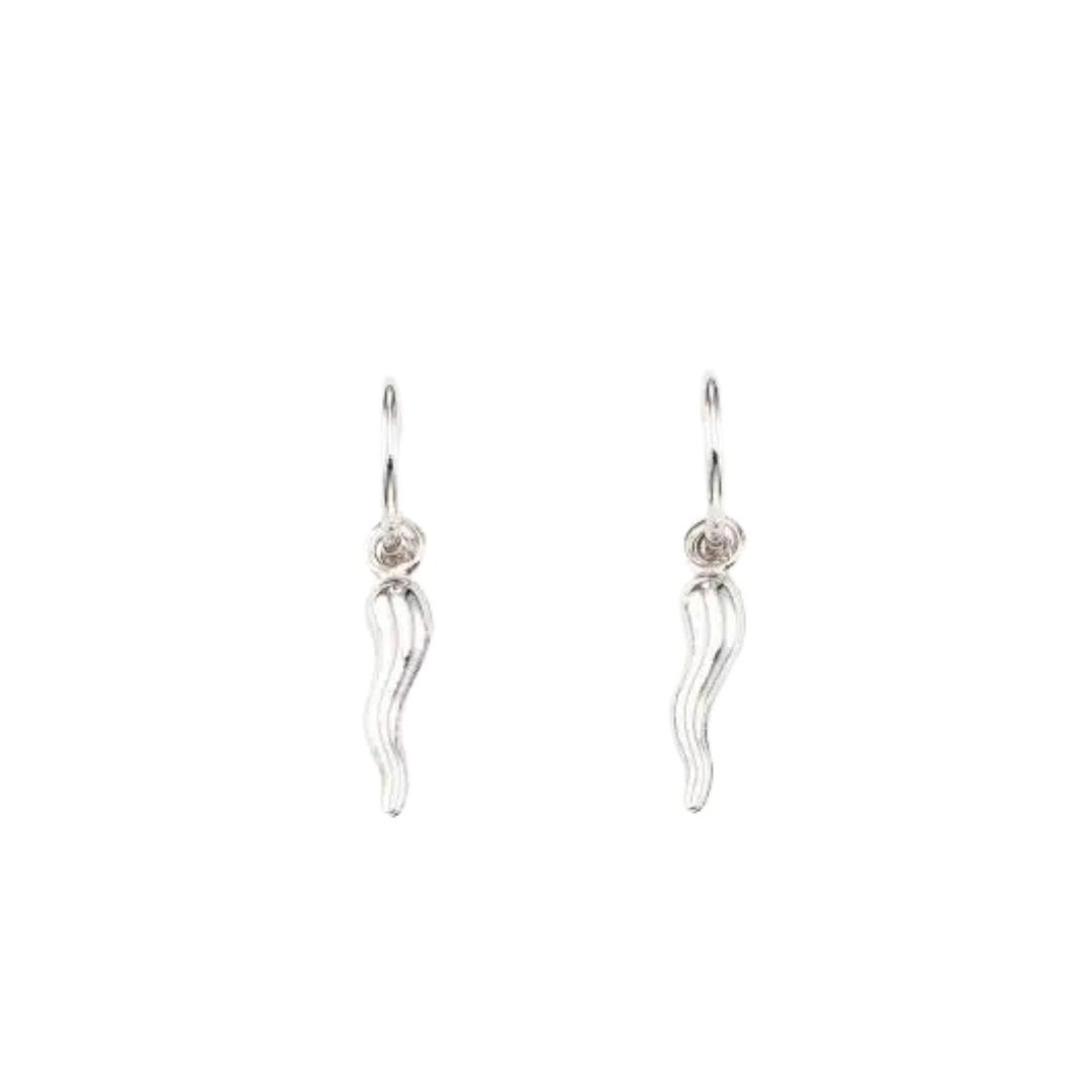 Amen Hoop Earrings with Dangling Horn
