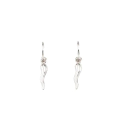 Amen Hoop Earrings with Dangling Horn
