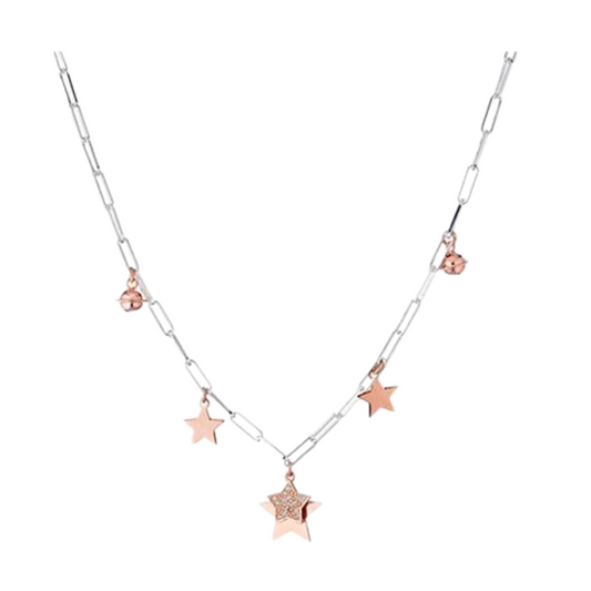 Marcello Pane Pepite Boules Necklace with Rosé Stars