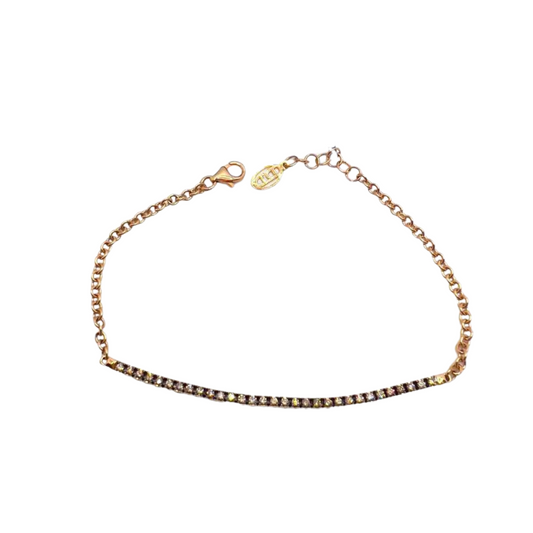 Cadena de tenis de oro rosa de 18 kt con diamantes marrones de 0,55 ct