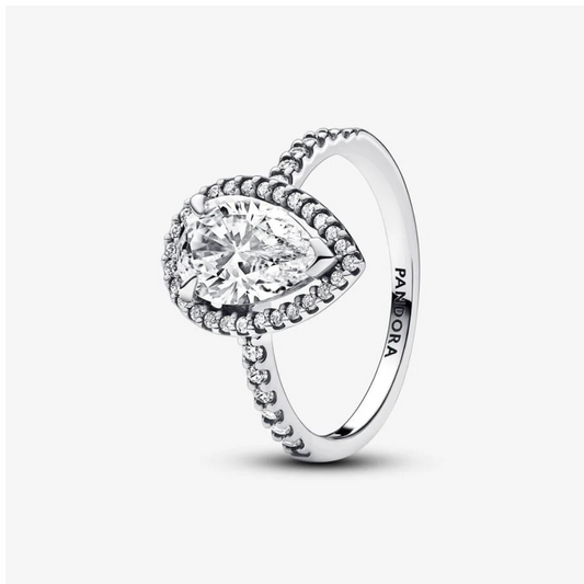 Anillo Pandora con punto de luz y gota grande