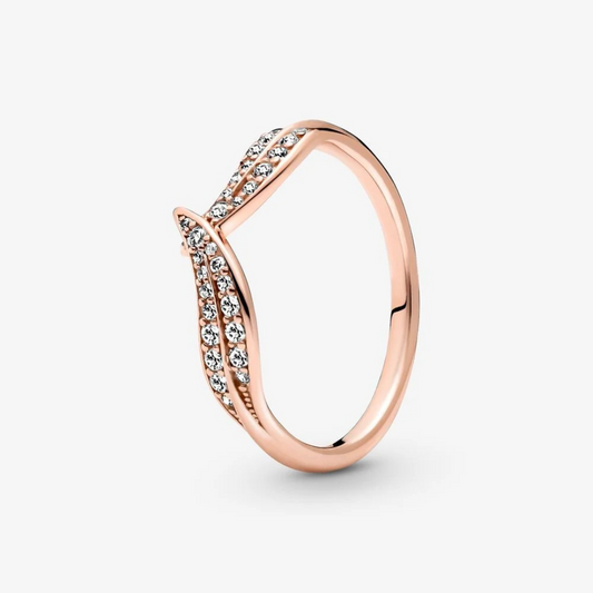 Pandora Rose Pavé Leaves Ring