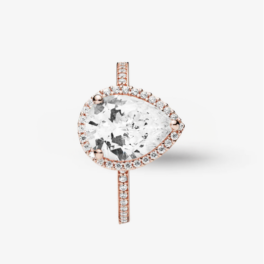 Anillo Pandora con punto de luz y gota brillante