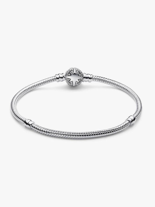 Pulsera Pandora de cadena de serpiente con cierre de estrella polar