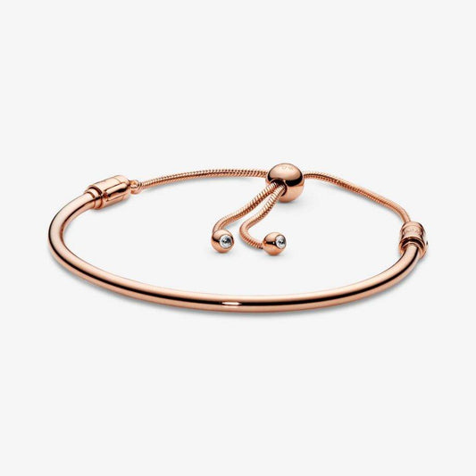 Pandora 14k Rose Gold Plated Sliding Clasp Bangle