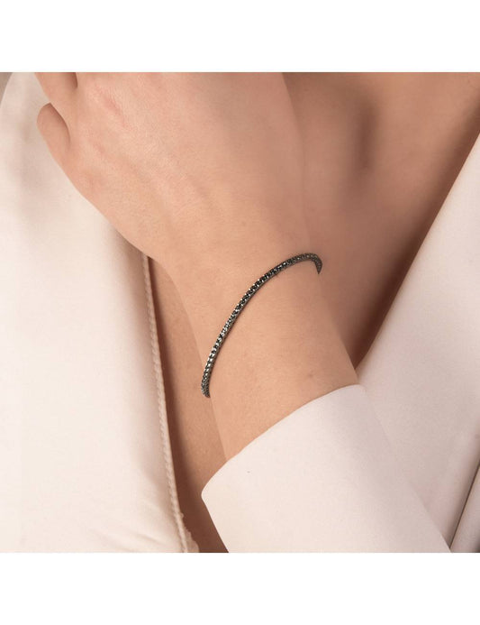 Pulsera de tenis Mirco Visconti en oro bruñido y diamantes negros